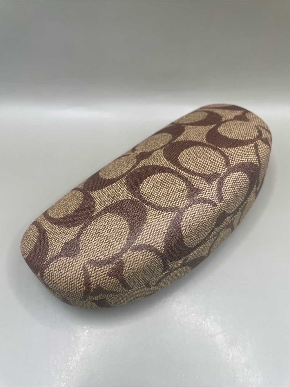 COACH Brown Monogram Sunglasses Glasses Clamshell Hard Case Holder